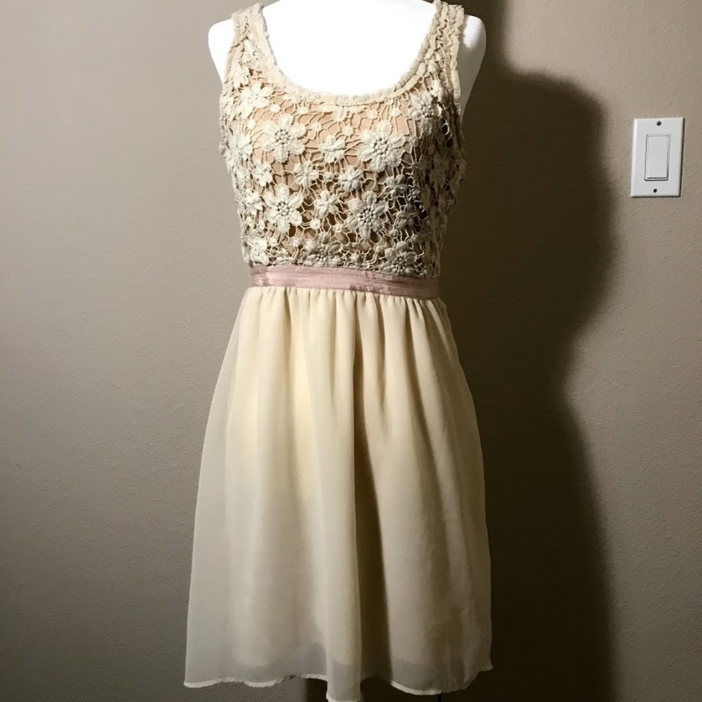 American Eagle White Crochet Dress